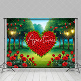Aperturee - Aperturee Vibrant Red Rose Heart Festival Warm Tone Backdrop